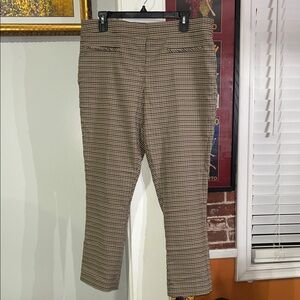 Jules & Leopold Brown Houndstooth Slim Dress Pants